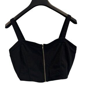Ambiance‎ Apparel Black Bustier Zip Crop Top | Size M | Y2K Clubwear